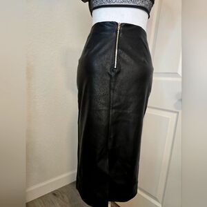 ZARA Chic Black Leather imitation Pencil Skirt, Size SX